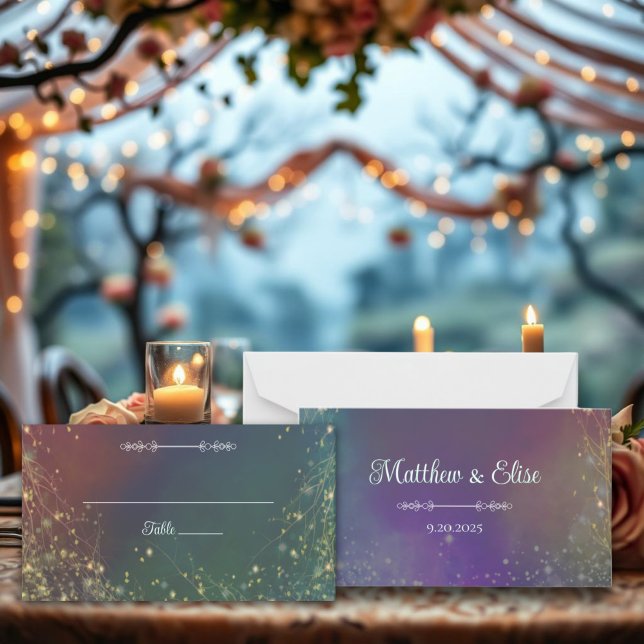 Carte De Placement Mariage mystique Enchanted Forest Fairy Lights (Créateur téléchargé)