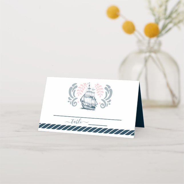 Carte De Placement Mariage nautique moderne (Devant)