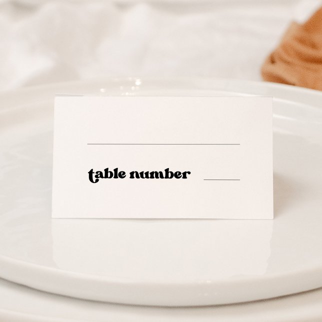 Carte De Placement Mariage noir et blanc rétro élégant (Créateur téléchargé)