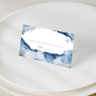 Carte De Placement Mariage ou Fête de Mariage Nautique Aquarelle