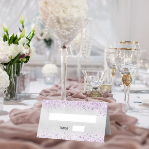 Carte De Placement Mariage parties scintillant violet argenté