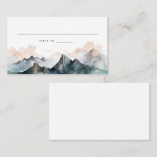 Carte De Placement Mariage paysager moderne Watercolor Mountain