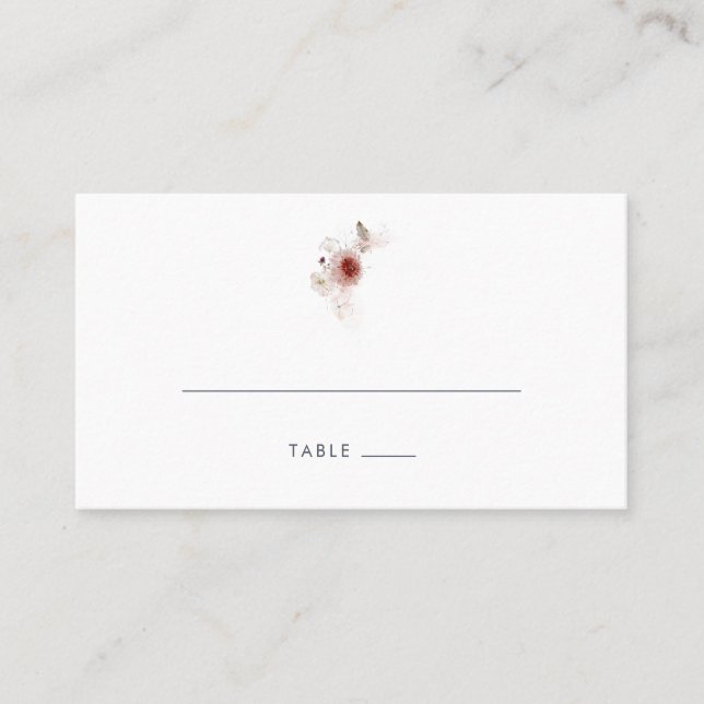 Carte De Placement Mariage plat floral simple (Devant)