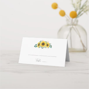 Carte De Placement Mariage plié de tournesol rustique