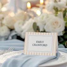 Mariage rayé pêche et crème 