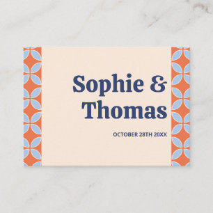 Carte De Placement Mariage rétro du milieu du siècle