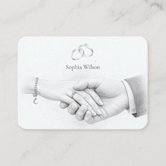 Carte De Placement Mariage Romantique Minimaliste Main dans la Main