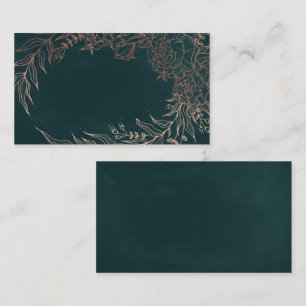 Carte De Placement Mariage rose de fleurs d'or émeraude vert 