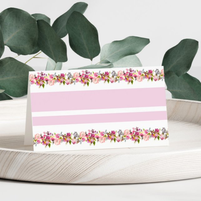 Carte De Placement Mariage rose floral (Créateur téléchargé)