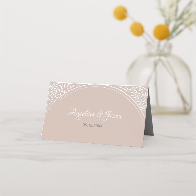 Carte De Placement Mariage Rose Poussiéreux (Dos)