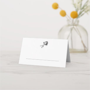 Carte De Placement Mariage Rose Vintage noir et blanc