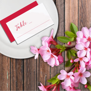 Carte De Placement Mariage Rouge Cerise