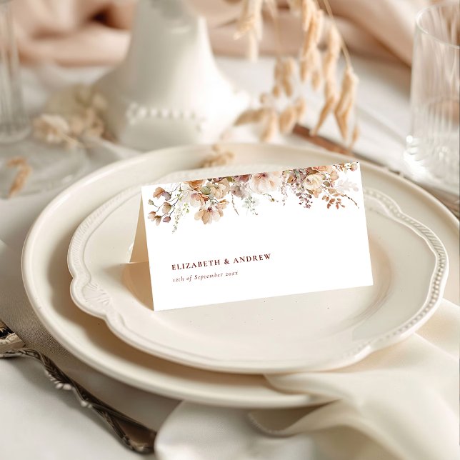 Carte De Placement Mariage Rustique Boho Garden Flowers (Créateur téléchargé)