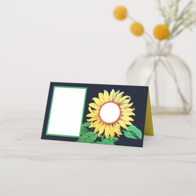 Carte De Placement Mariage Rustique de Tournesol Fête d'Été (Devant)