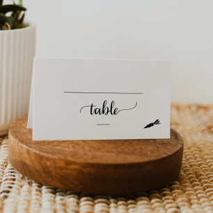 Carte De Placement Mariage simple Black Vegetarian Repas