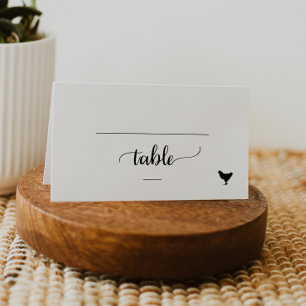 Carte De Placement Mariage simple de repas de poulet noir