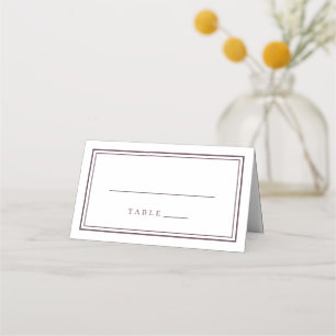Carte De Placement Mariage Simple moderne violet Cassis blanc