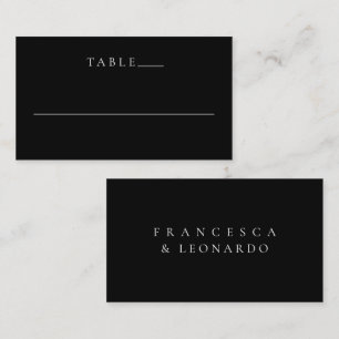 Carte De Placement Mariage Simple Noir Classique