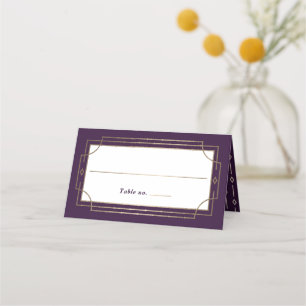 Carte De Placement Mariage simple Vintage Plum Purple Gold Foil