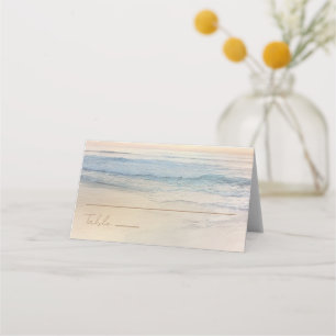 Carte De Placement Mariage sur la plage au coucher du soleil   Mariag