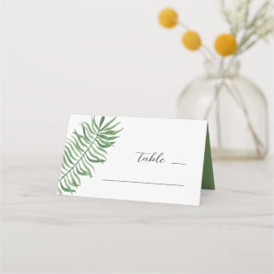 Carte De Placement Mariage tropical à l'aquarelle. Botanique