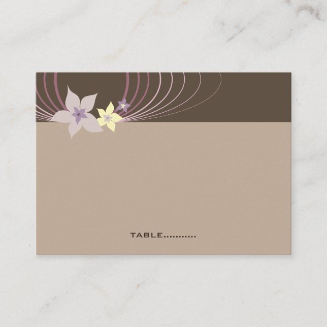 Carte De Placement Mariage tropical Purple Ikebana Frangipani Invité (Devant)