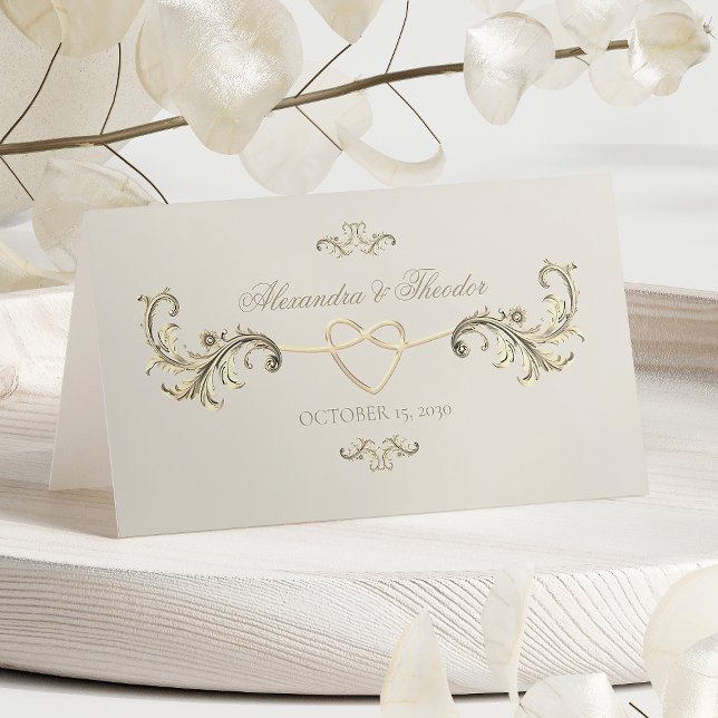 Carte De Placement Mariage vintage baroque or élégant (Créateur téléchargé)