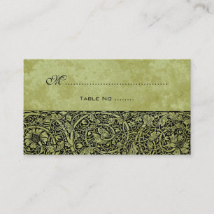 Carte De Placement Mariage vintage, Parchemin Floral Fleur Victorien