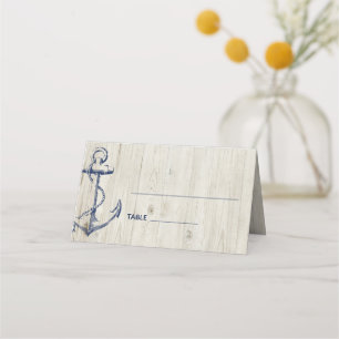 Carte De Placement Marine Ancre nautique Bois rustique