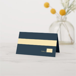 Carte De Placement Marine Blue Rustic Gold Circle Ampersand Mariage
