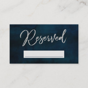Carte De Placement Marine Luster Silver Blue Réservé Mariage de siège