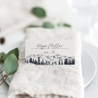 Marine noire | Mariage d'esquisse de montagne