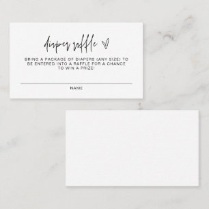 Carte De Placement MARLO Bold Contemporary Modern Diaper Raffle