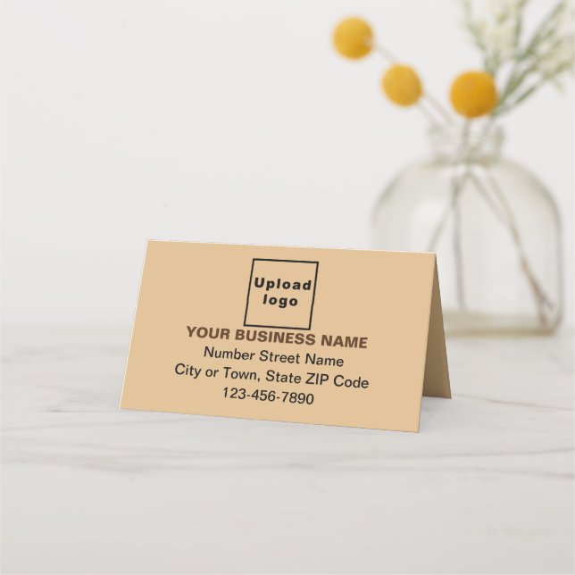 Carte De Placement Marque commerciale sur petit Brown plié léger (Devant)