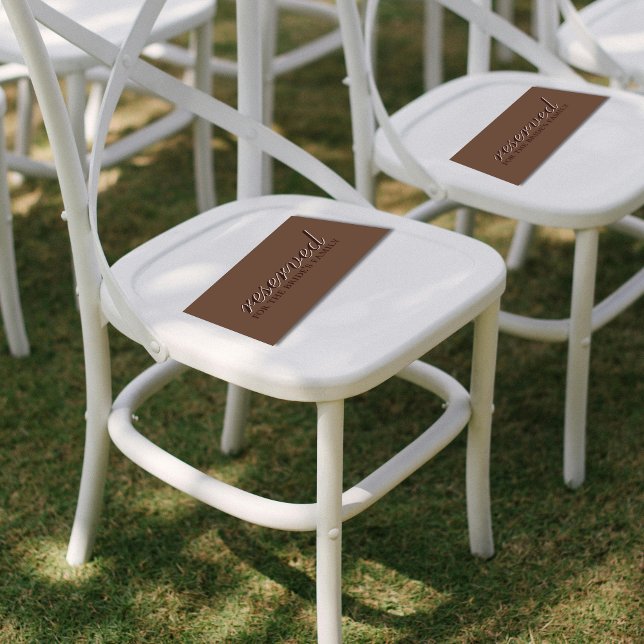 Carte De Placement Marqueur de siège Brown Mousse (Modern Elegant Mousse Brown Wedding Suite Theme with options to personalize for your special day.)
