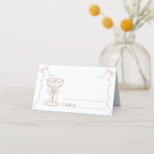 Carte De Placement martini espresso dessiné à la main - cartons de ta