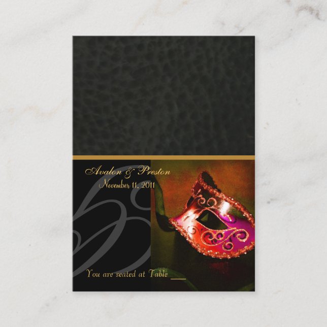 Carte De Placement Mascarade Venise Mascarade Mascarade Rouge Plaque (Devant)