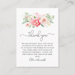 Carte De Placement Merci de Mariage rose rustique