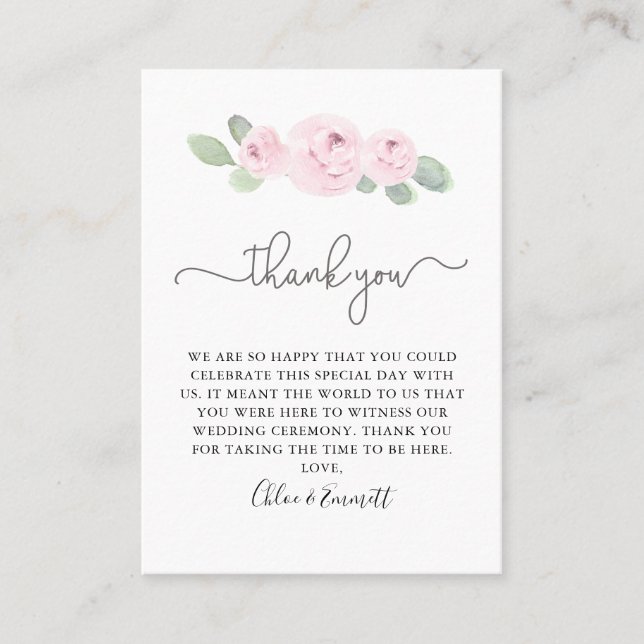Carte De Placement Merci Mariage de Rose Eucalyptus (Devant)