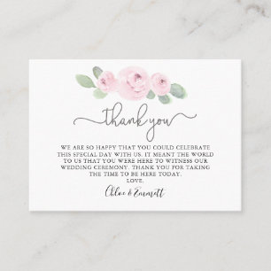 Carte De Placement Merci Mariage de Rose Eucalyptus