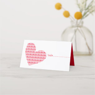 Carte De Placement mini coeur rose rouge carte place & escorte