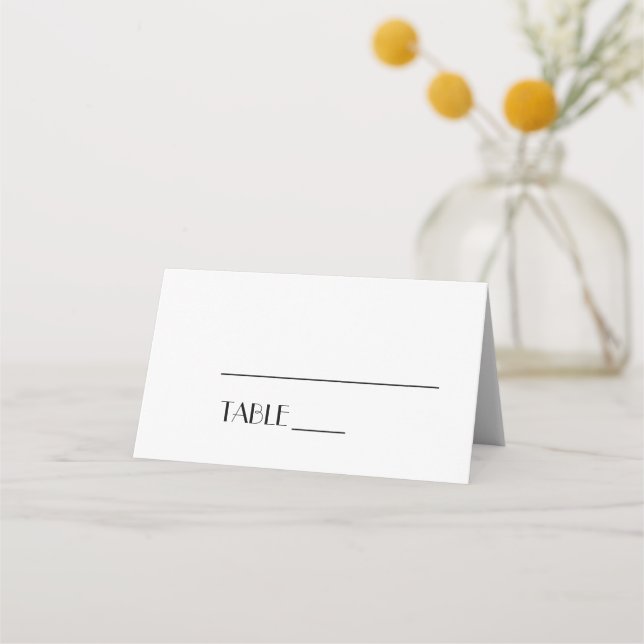 Carte De Placement Mini moderne Art déco Mariage Place Card Tente (Devant)