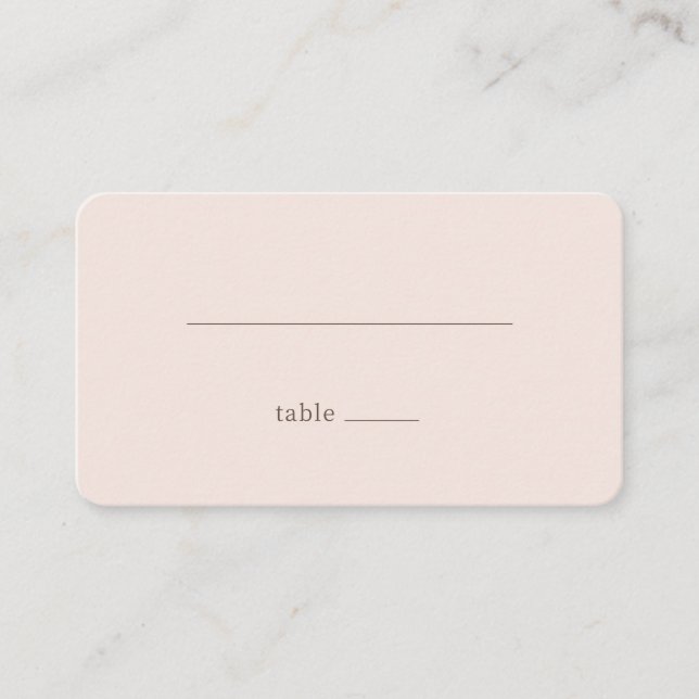 Carte De Placement Minimaliste Ligne Beige (Devant)
