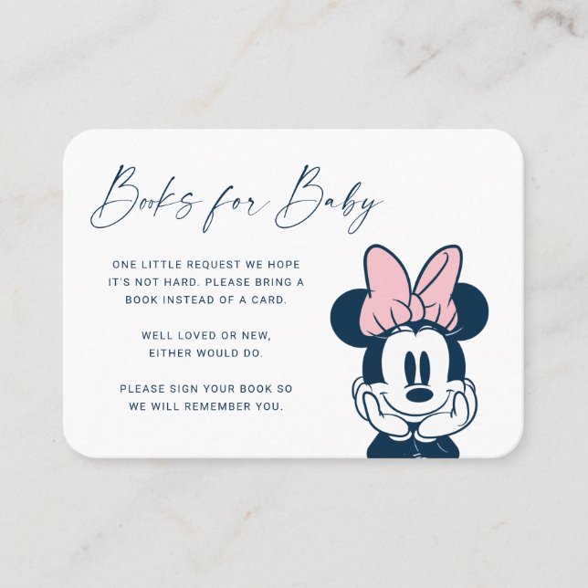 Carte De Placement Minnie Souris Baby showers Livres pour bébé (Devant)