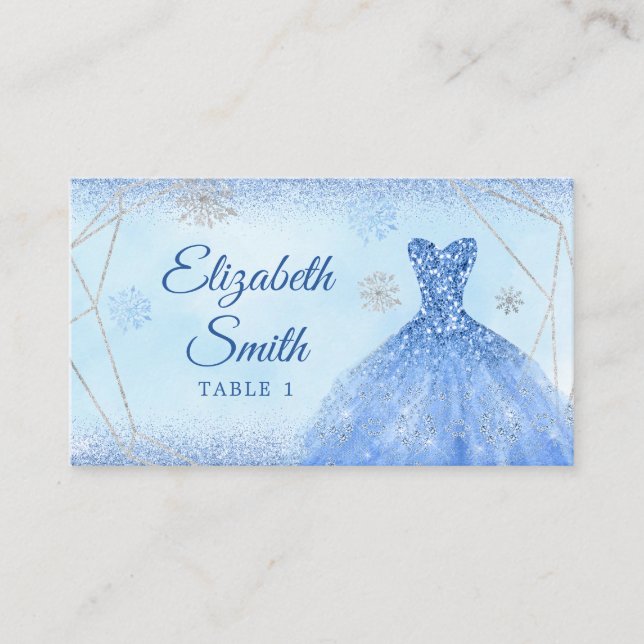 Carte De Placement Mis de Noël géométrique bleu foncé XV Años (Devant)