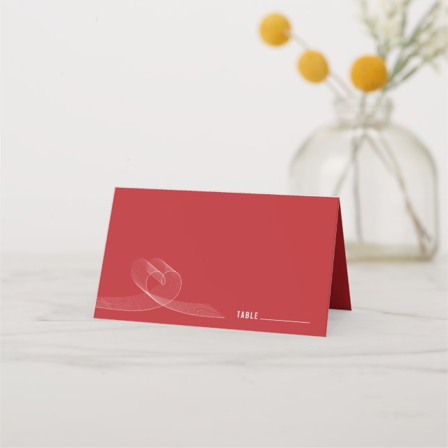 Carte De Placement Mod Loopy Coeur Abstrait Love Lines Mariage (Devant)