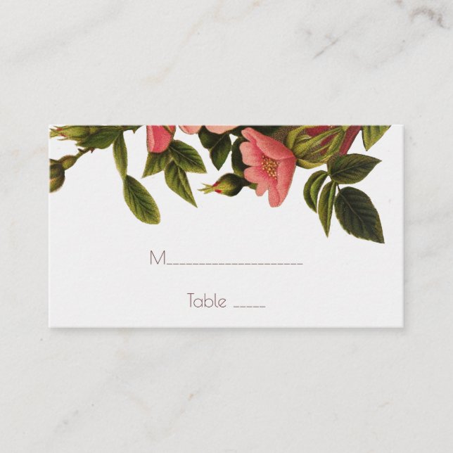 Carte De Placement Modèle mariage Placards élégants à fleurs (Devant)