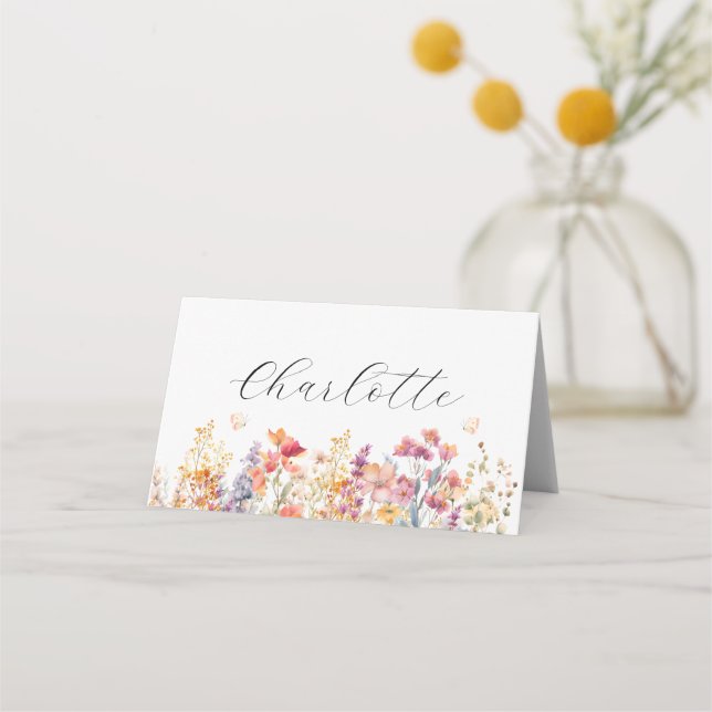 Carte De Placement Modern Wildflower Baby Shower (Devant)