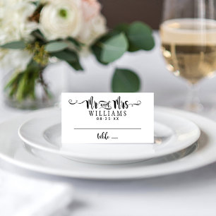 Carte De Placement Moderne mariage script "Monsieur et Madame"