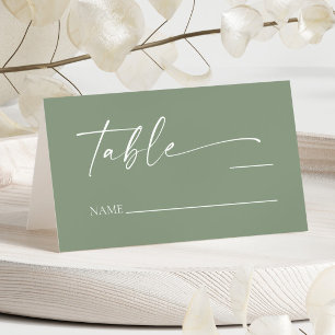 Carte De Placement Moderne minimaliste Élégant Sage Mariage vert